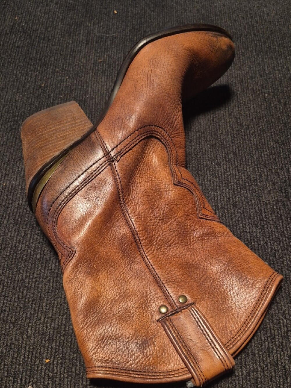 Lucky Brand Women's Tan Brown Leather Ankle Booties - Picture 4 of 11